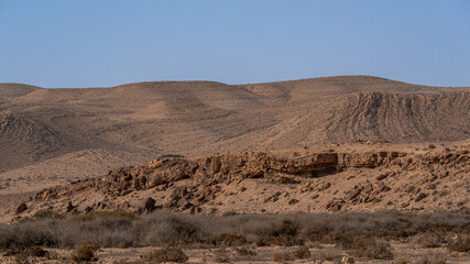 The beautiful landscape of the Negev Desert in southern Israel 
