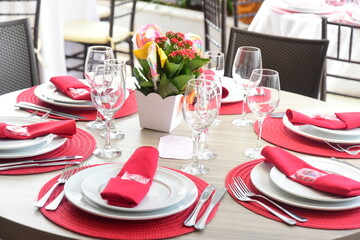 table set for dinner decoration