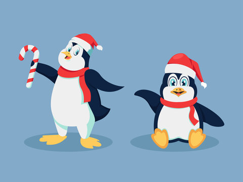 Christmas penguin characters