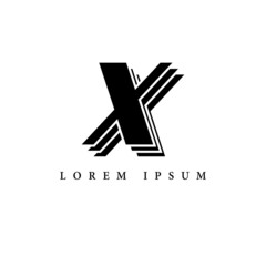 simple alphabet logo black and white concept with layer combination