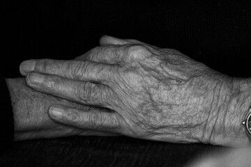 From life drawn hands of an old man