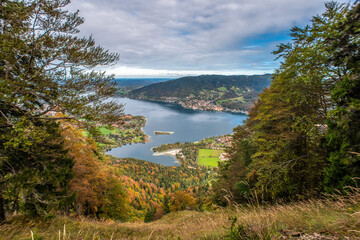 Scenic forest near lake Schliersee in Bavaria