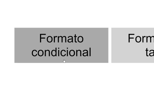 Spanish. Cursor Slides Over and Clicks Conditional Formatting to Highlight Data Spreadsheet. Mouse Pointer on Device Computer Monitor Screen Clicking Differentiate Information on Worksheet File