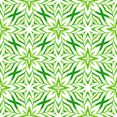 Chevron watercolor pattern. Green divine boho