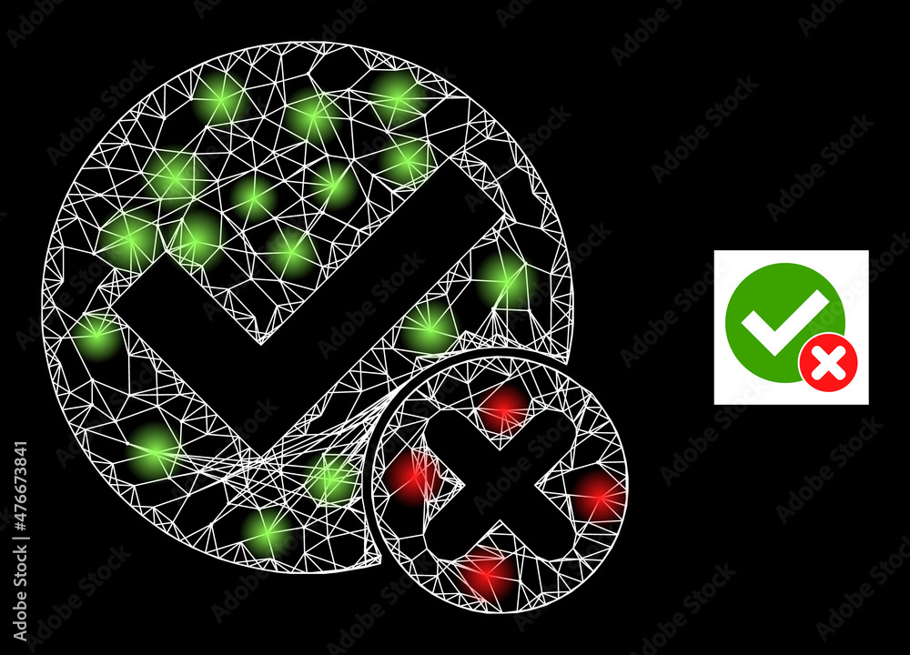 Poster shiny crossing mesh false positive icon with bright spots. illuminated constellation created using f