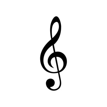 treble clef on white background