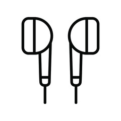 earphone in outline icon vector
