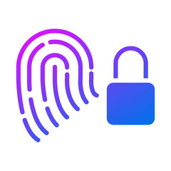 Fingerprint padlock icon