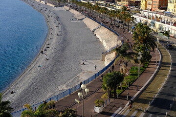 Fototapeta na wymiar The Angel bay of Nice. The 23rd December 2021, French riviera, south of France.