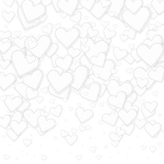 White heart love confettis. Valentine's day gradie