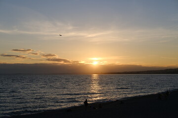 Fototapeta premium The Angel bay of Nice. The 23rd December 2021, French riviera, south of France.
