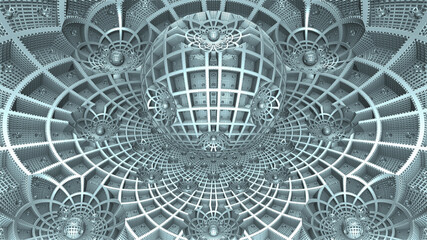 Abstract pattern of spheres and lattices