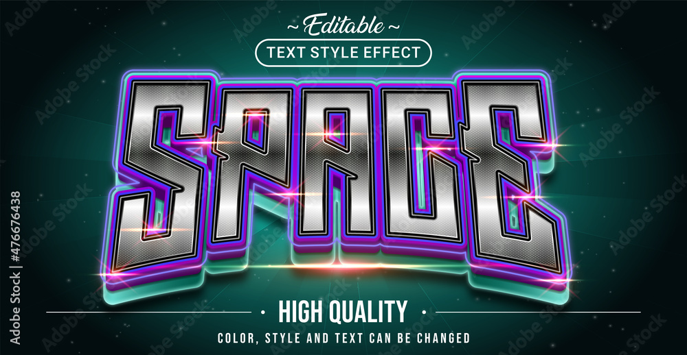Fototapete editable text style effect - space text style theme.