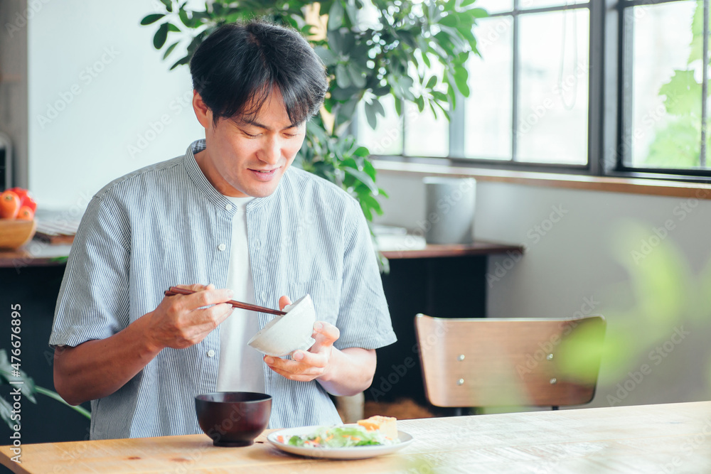 Sticker 食事をする男性
