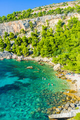 The bautiful beach of Malo Zarace, Hvar Island, Croatia