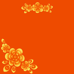 Naklejka premium a frame for congratulations or a card with monochrome flowers and leaves. Design element