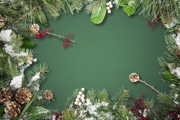 Christmas background with gift boxes and decorations on the desk