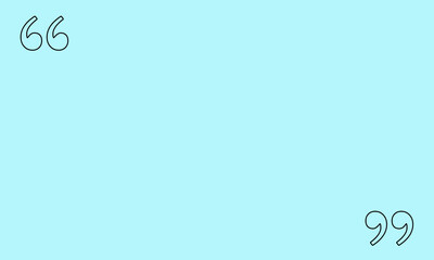 blue background with black outline double quotes
