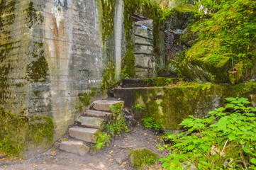 GIERLOZ, POLAND, 28 AUGUST 2018: The Wolf's Lair, the bunker where Hitler was hidden in northern Poland