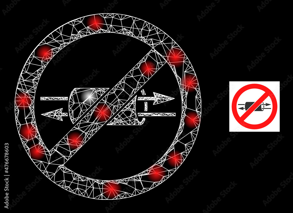 Poster constellation network stop vpn icon with illuminated spots. illuminated constellation is created usi