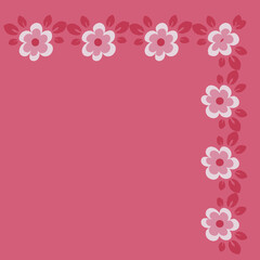 Obraz premium tile or handkerchief, frame of flowers, square. Design element of books, notebooks, postcards, interior items. Plants