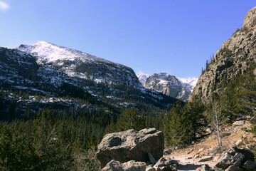 Valley through Rocky Mountains