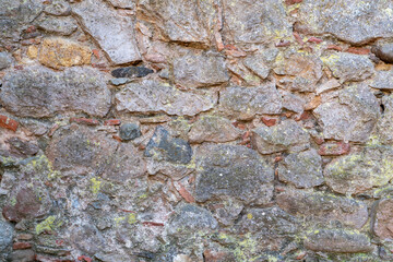 Unshaped stone wall pattern,wall made of rocks