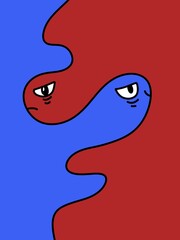 red and blue color of abstract background