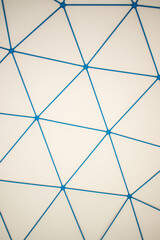 Background of a blue dome's  metal structure made with some triangles 