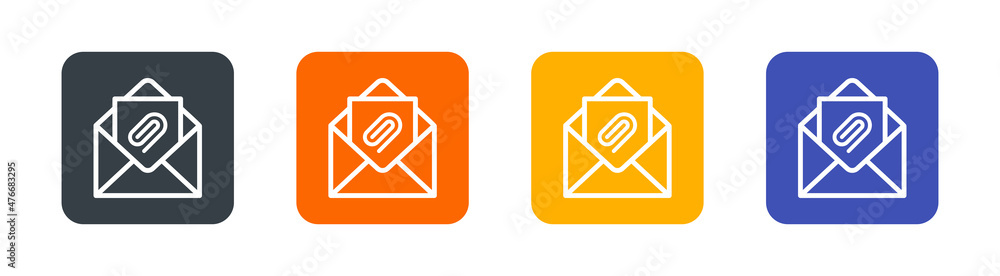 Poster Email with attached file vector illustration.