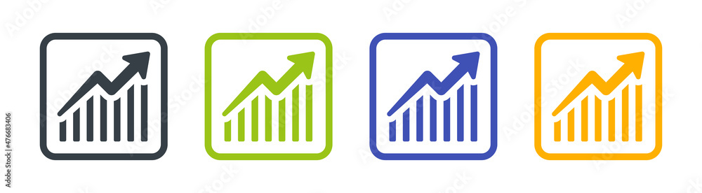 Poster data chart icon set. financial graph symbol