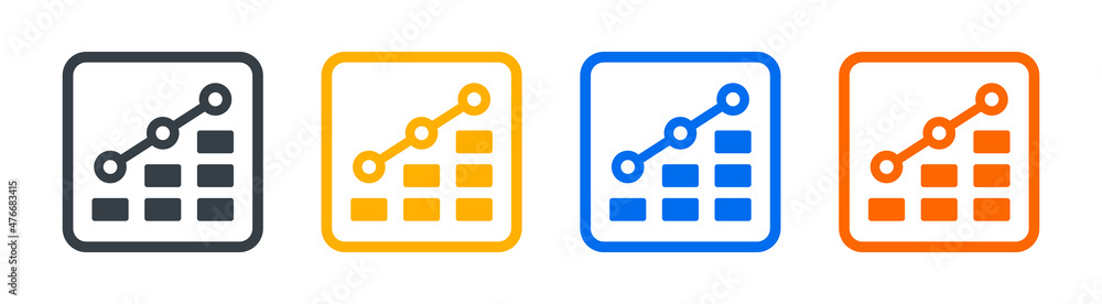 Poster data analysis icon set. data graphic icon vector illustration