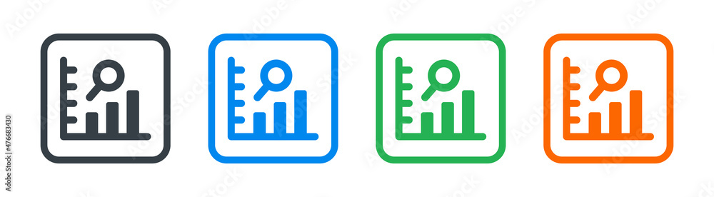 Poster magnifying glass with data chart icon vector illustration.