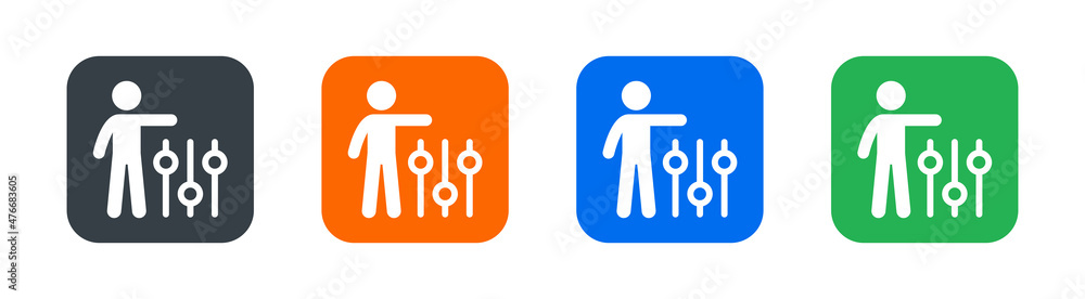 Aufkleber Setting icon. Adjustment vector icon isolated on white background. Controls adjust symbol concept