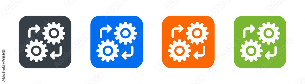 Poster Setting gears icon. Sync settings icon vector illustration.