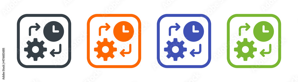 Poster time management icon. efficiency vector icon symbol.