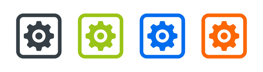 Gear setting vector icon set. Cogwheel icon