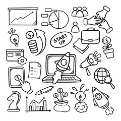 Start up concept doodle set
