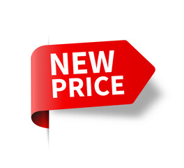 New Price Red Vector label