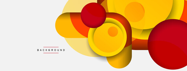 Vector round shapes circles minimal geometric background. Vector illustration for wallpaper banner background or landing page