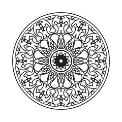 Circular pattern in the form of mandala with flower for henna mandala tattoo decoration