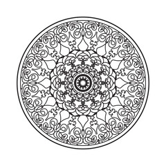 Circular pattern in the form of mandala with flower for henna mandala tattoo decoration