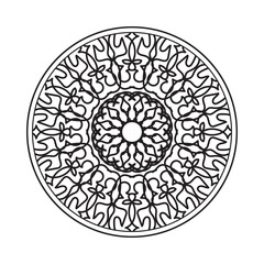 Circular pattern in the form of mandala with flower for henna mandala tattoo decoration