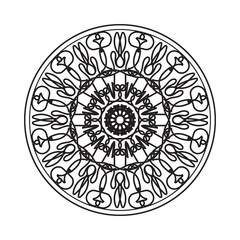Circular pattern in the form of mandala with flower for henna mandala tattoo decoration