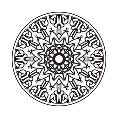 Circular pattern in the form of mandala with flower for henna mandala tattoo decoration