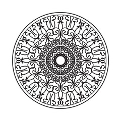 Circular pattern in the form of mandala with flower for henna mandala tattoo decoration
