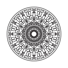 Circular pattern in the form of mandala with flower for henna mandala tattoo decoration