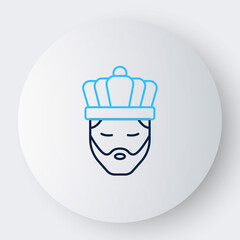 Line King with crown icon isolated on white background. Colorful outline concept. Vector
