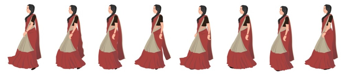 Madam side walk, Indian teacher side walk in sari