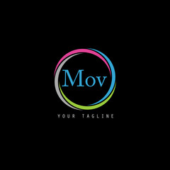 MOV circle illustration logo design